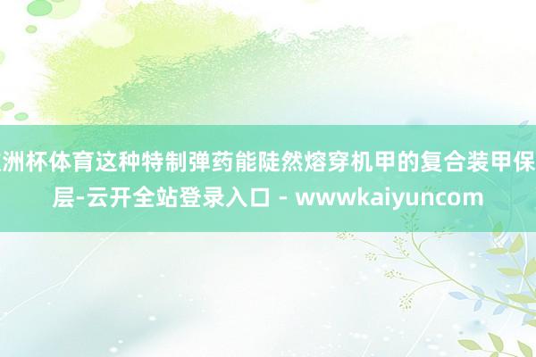欧洲杯体育这种特制弹药能陡然熔穿机甲的复合装甲保护层-云开全站登录入口 - wwwkaiyuncom