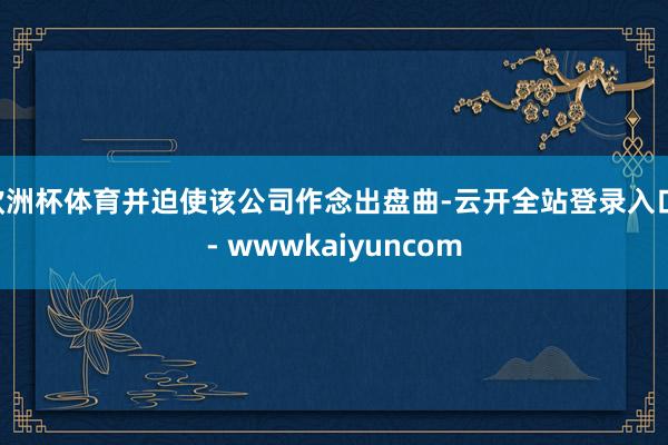 欧洲杯体育并迫使该公司作念出盘曲-云开全站登录入口 - wwwkaiyuncom